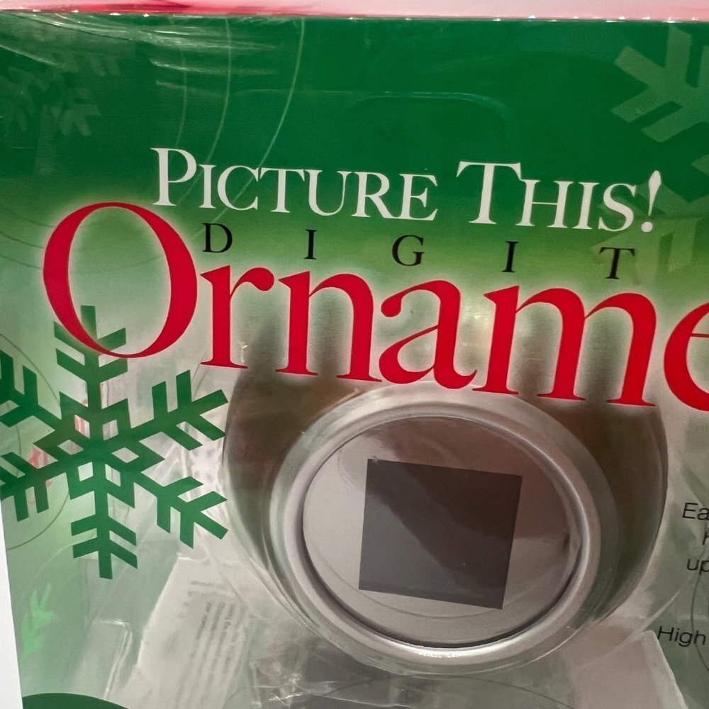 Picture this digital Christmas ornament decoration holds 50 digital photos. New.